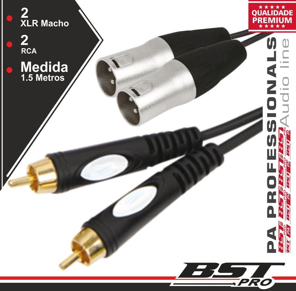 G-Xlrm/Rcam :Cabo 2-Xlr 3P Macho / 2-Rca Macho 3M Bstpro