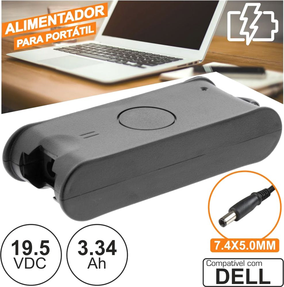 G-PSUP-NBT-DE02 :ALIMENTADOR P/ DELL 19.5V 3.34A 65W 7.4X5.0MM