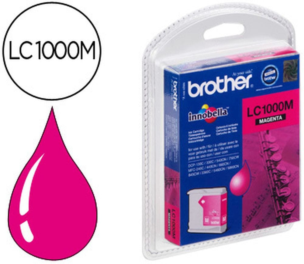 LC-1000M Cartucho tinta brother lc1000m magenta 400 páginas fax 1360 - 1560 - mfc - 3360c - mfc - 5860cn - dcp - 350c