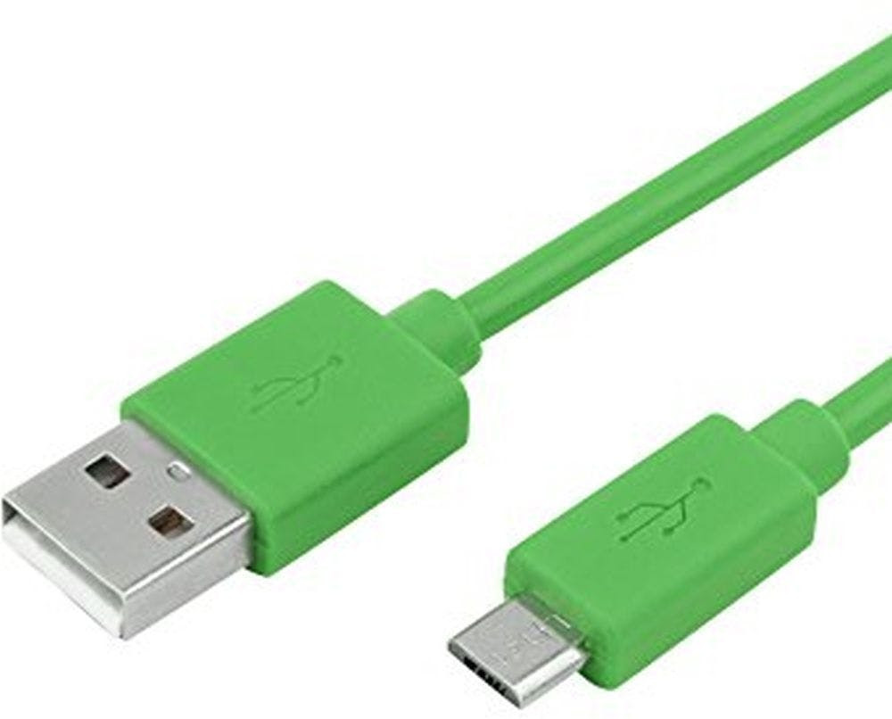 Cabo de Dados ANSMANN (USB A - Micro USB B - 1 m - Verde)