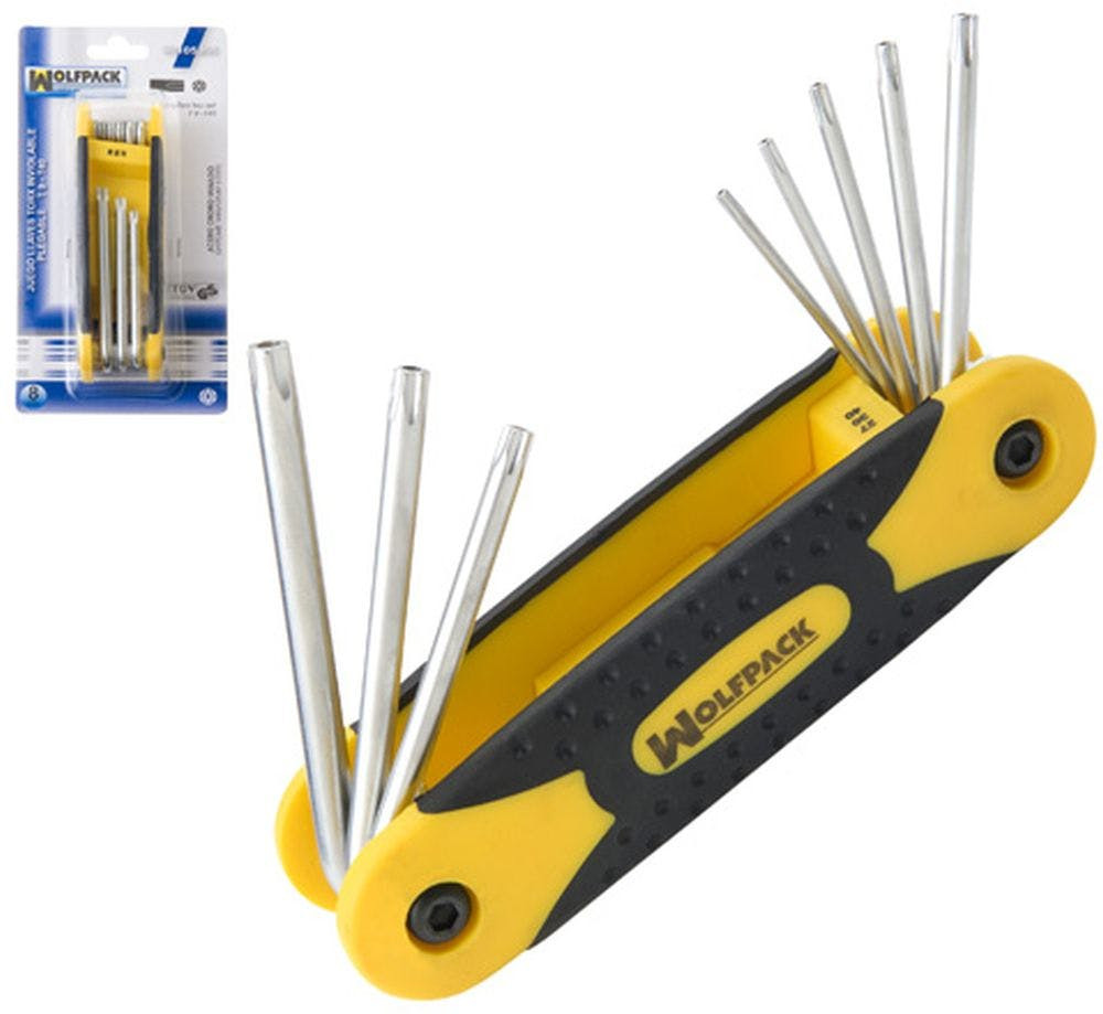 Juego llaves torx plegable  8 piezas inviolable