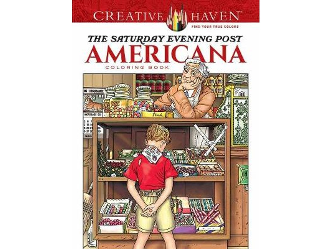 Creative Haven The Saturday Evening Post Americana Coloring Book by Marty Noble (English)