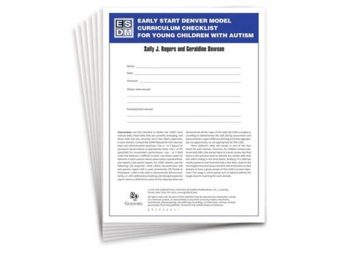 Early Start Denver Model Curriculum Checklist de Sally J. Rogers y Geraldine Dawson (Inglés)