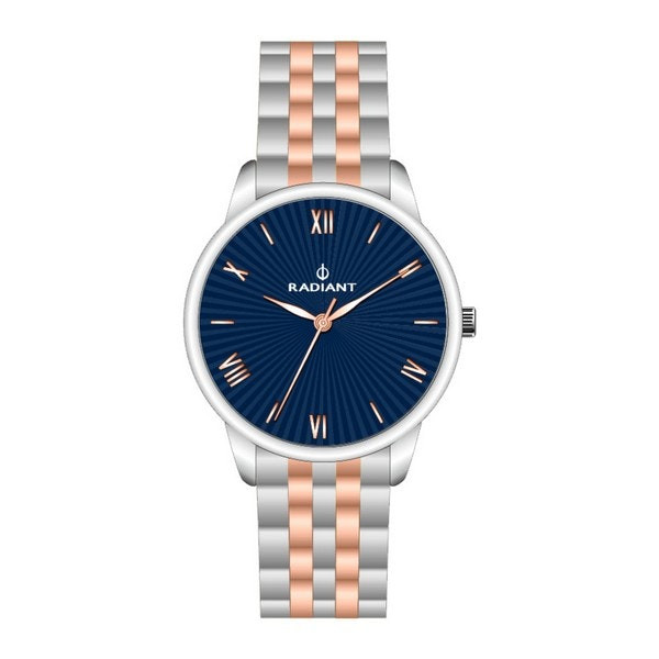 Women's quartz watch metal case blue dial
