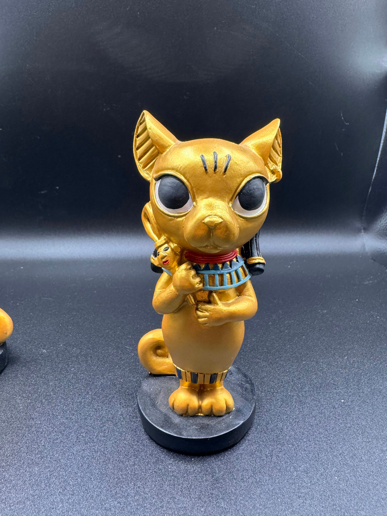 Imagem Estátua Bastet Egito Dourada 13 cm