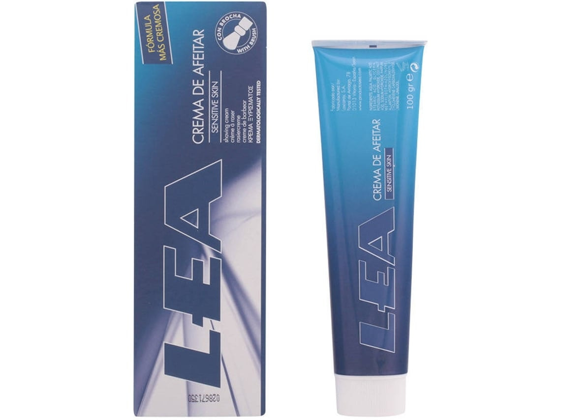 Crema de afeitar con brocha para piel sensible