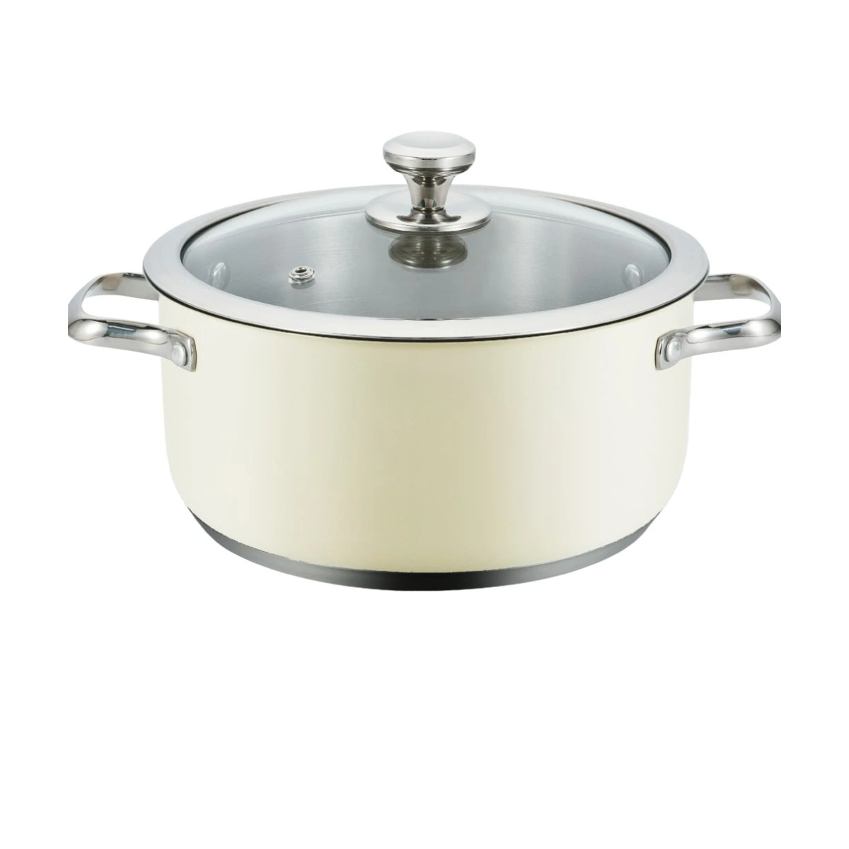 Pastel Pot 32H olla de acero inoxidable con tapa de vidrio