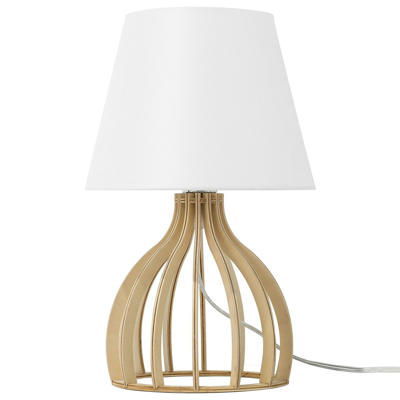 Agueda plywood table lamp white shade