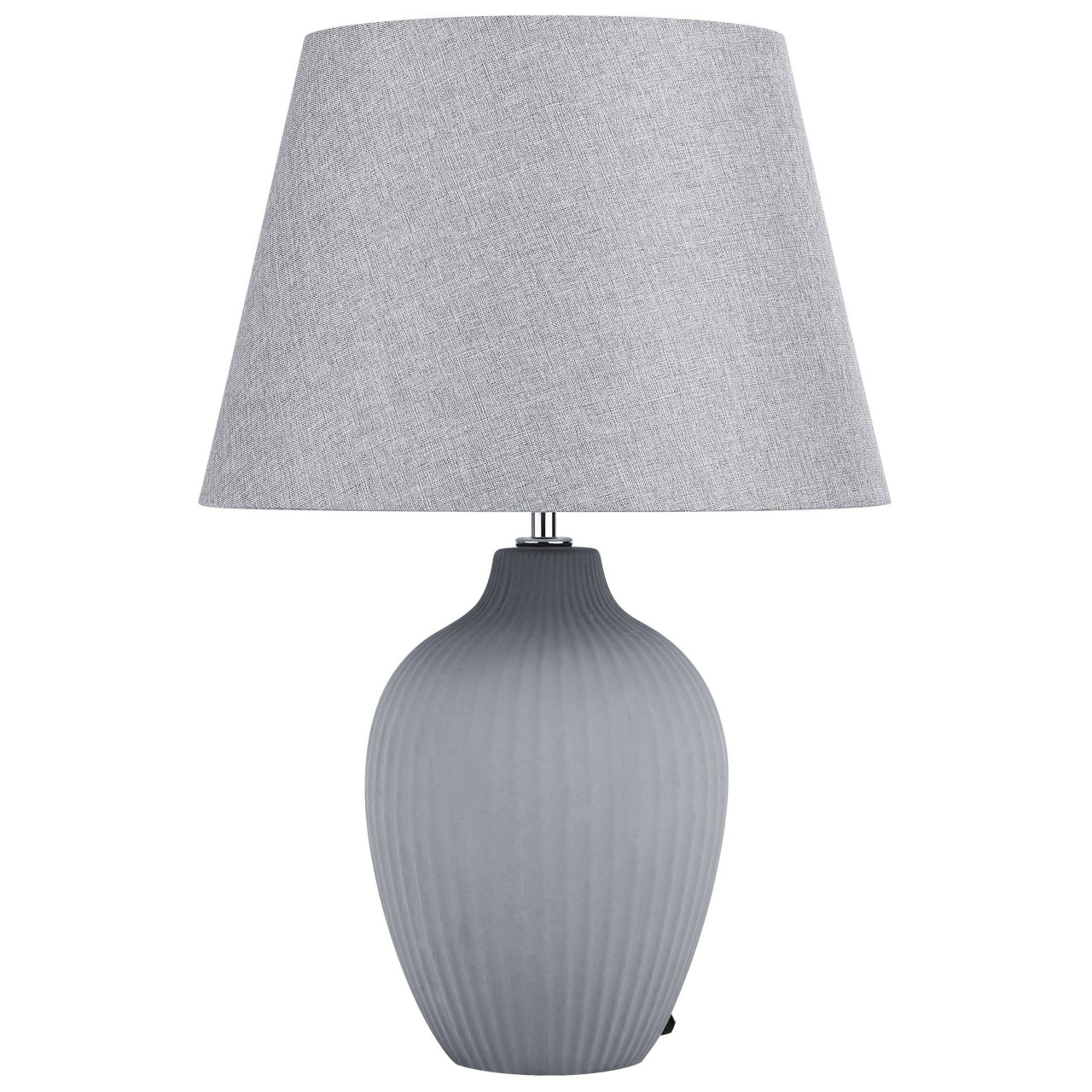 Lámpara de mesa Fergus base de cerámica pantalla textil gris