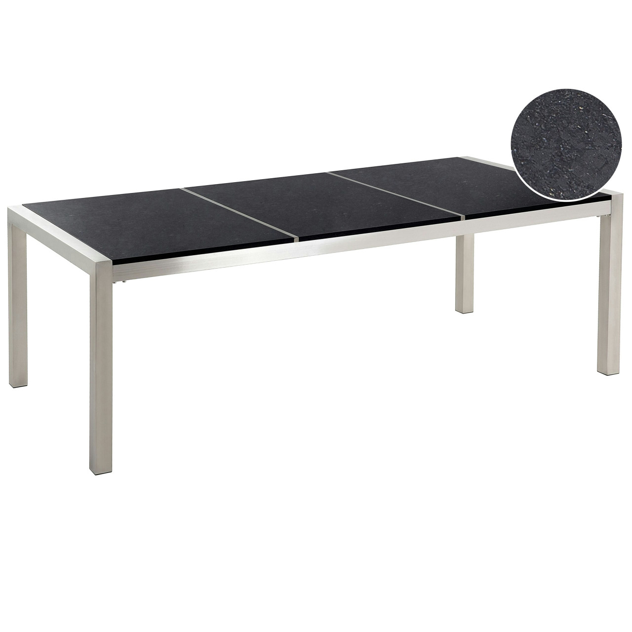 Grosseto outdoor table granite and stainless steel