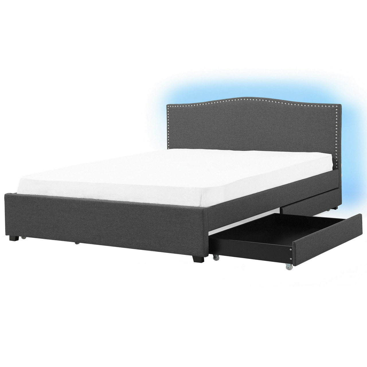 Cama Montpellier tapizada con LED y almacenaje para 180x200 cm