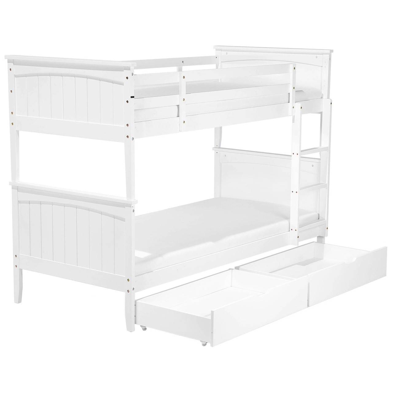 Cama alta con cajones en pino