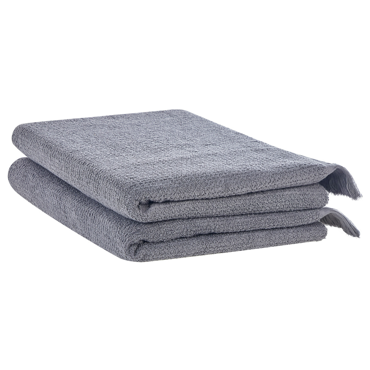 Juego de toallas Atiu felpa de algodón 2 piezas gris