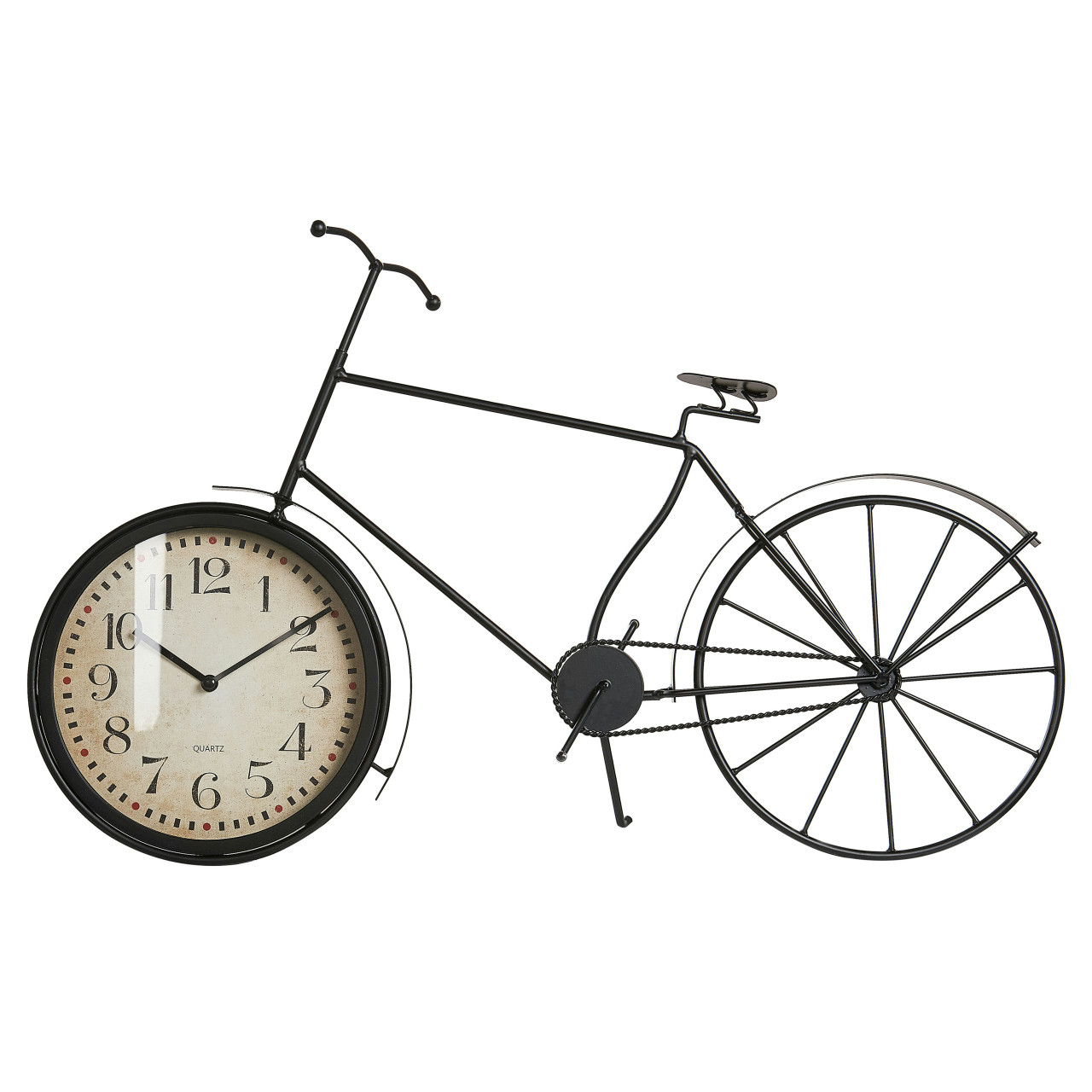 Reloj de mesa Lillo aluminio negro diseño bicicleta