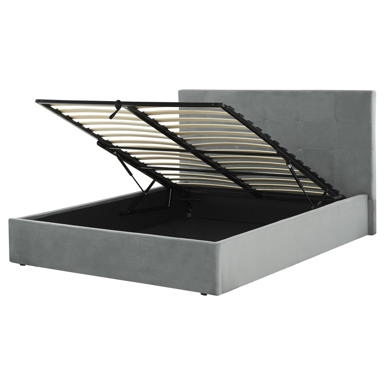 Cama baúl Lorient de terciopelo gris