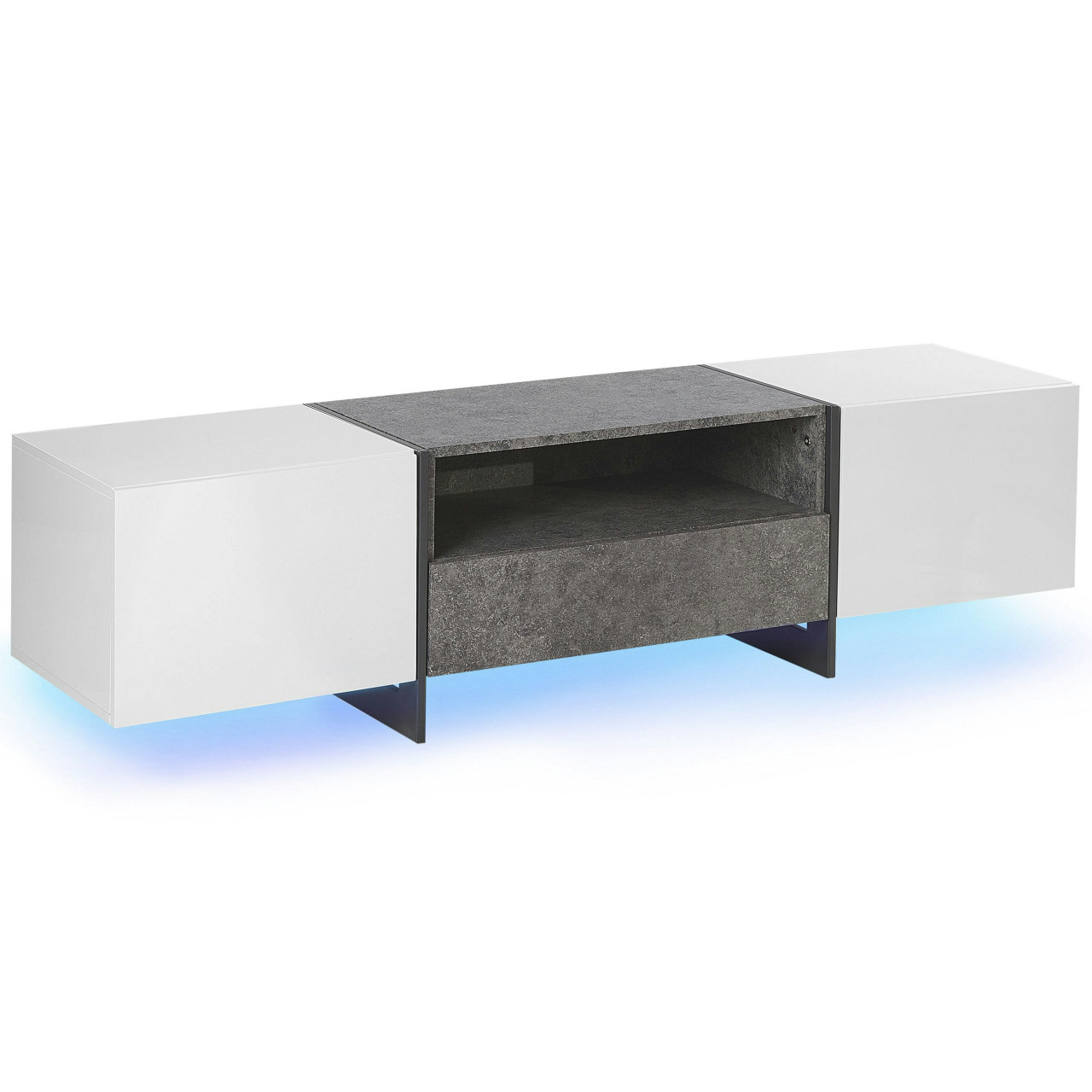 Mueble TV Russel MDF chapa efecto hormigón con LED 162x39x43