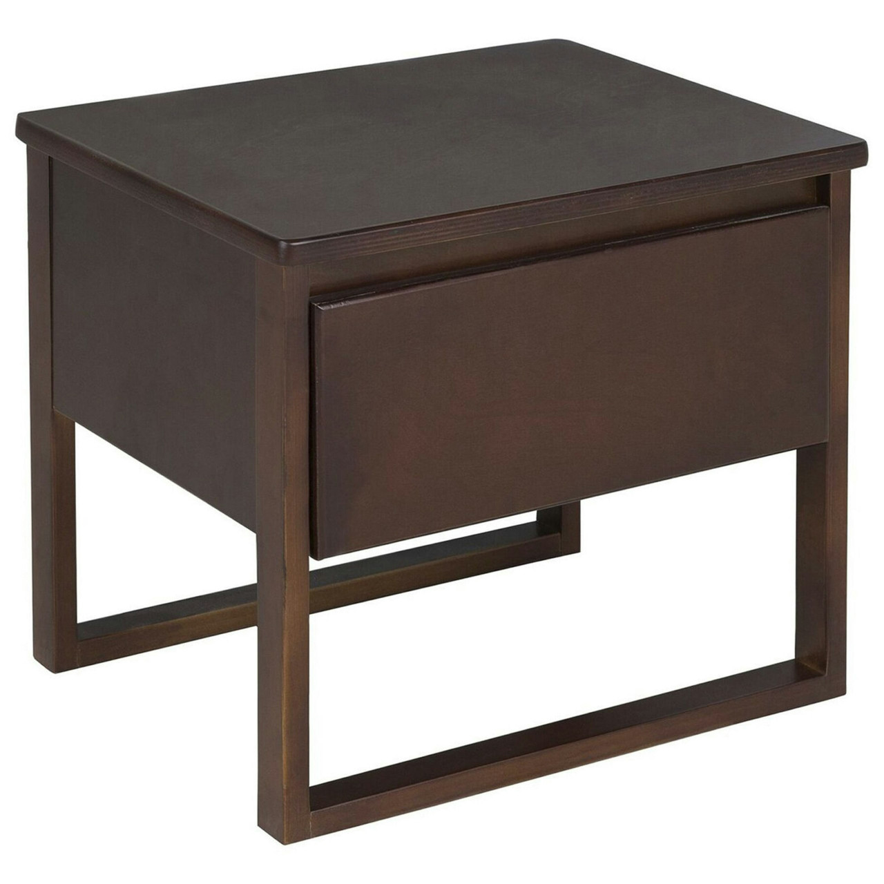 Mesa de noche Giulia pino lacado madera oscura