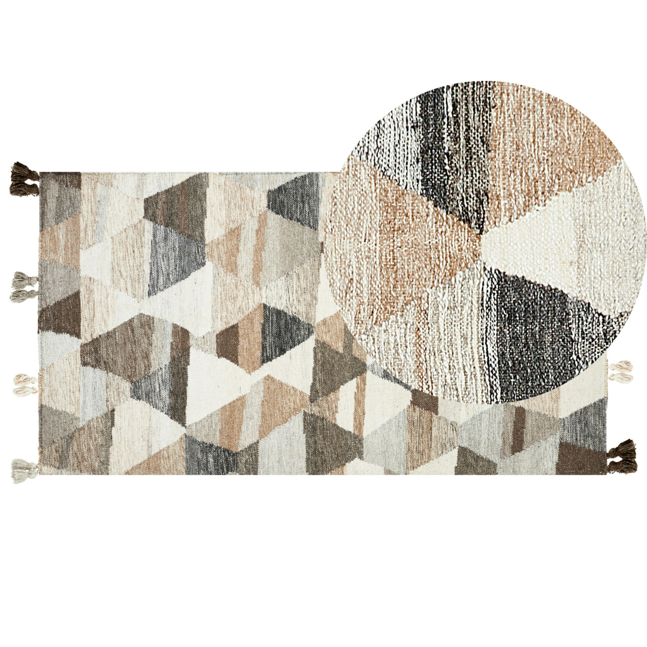 Argavand Kilim Rug in Wool and Cotton Multicolor