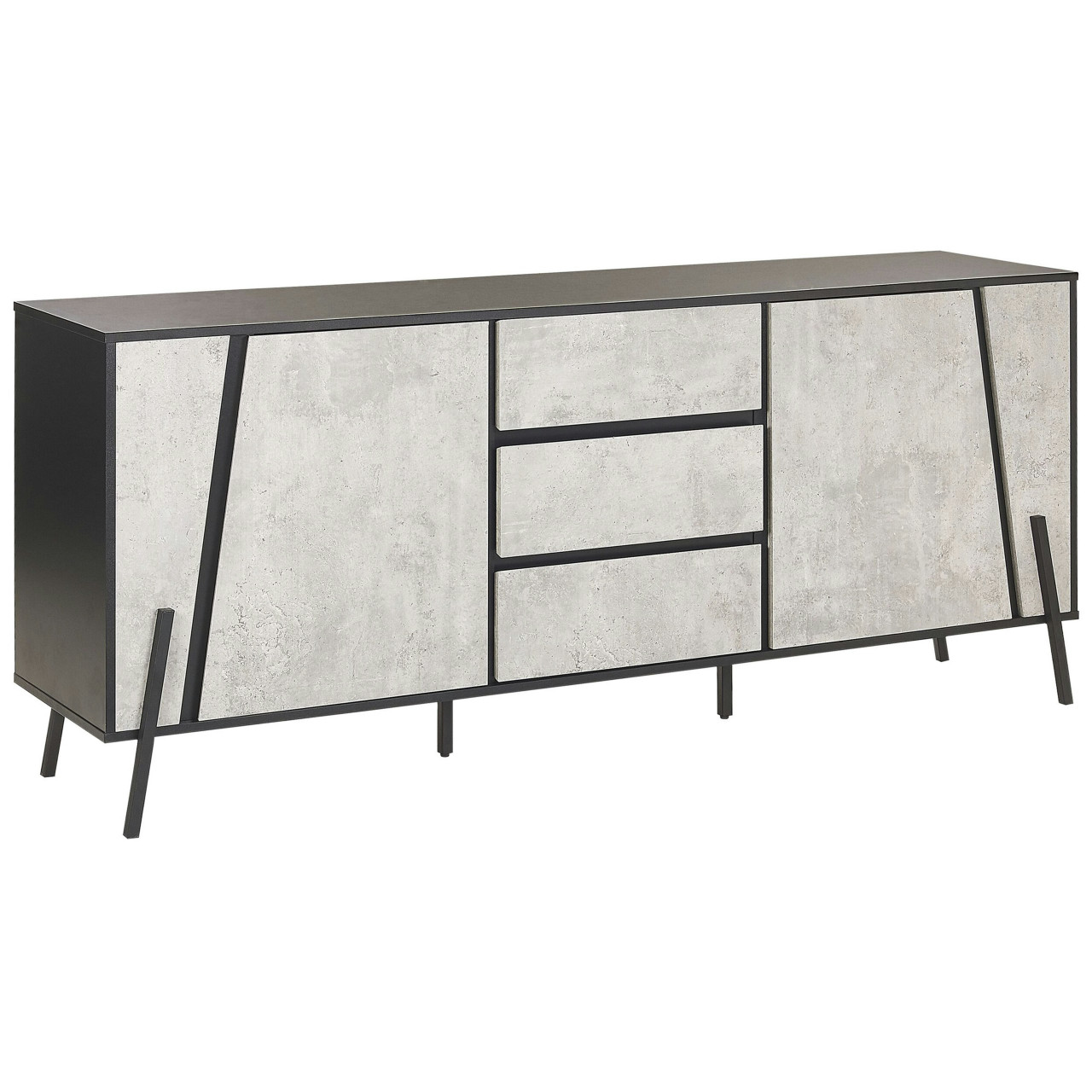 Aparador Blackpool en aglomerado y metal gris