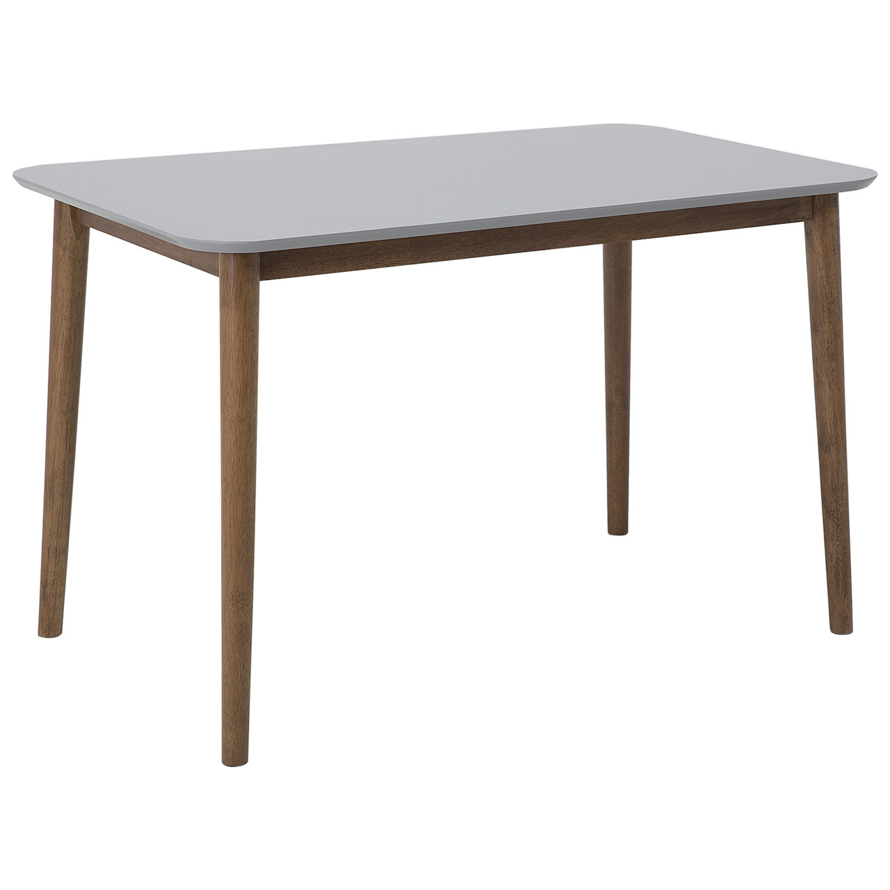 Mesa de comedor Modesto madera de caucho con tablero MDF gris