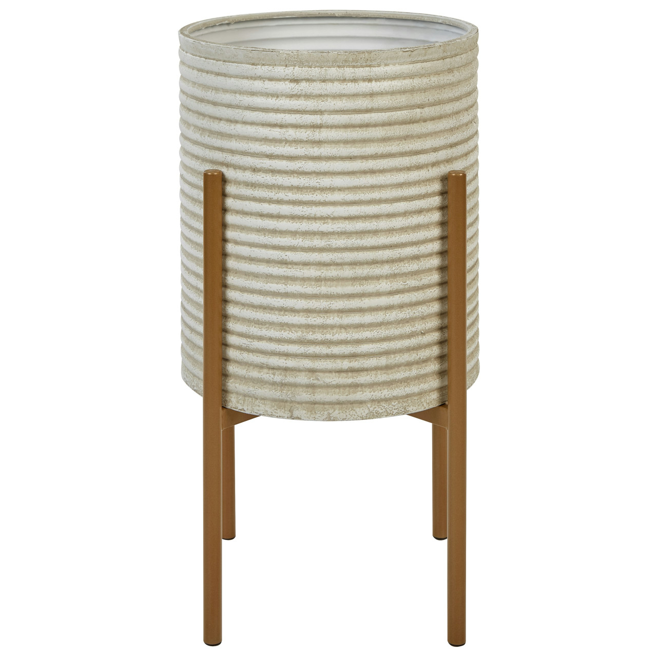 Alpinus tall indoor plant pot in iron cream