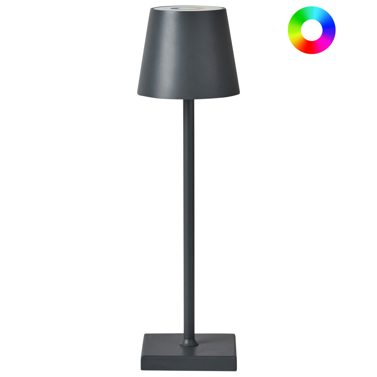 Valira LED table lamp in grey aluminium