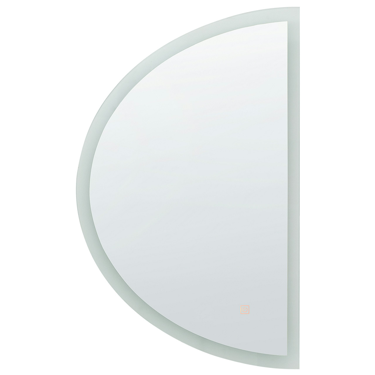 Bezons semi-circular aluminium bathroom mirror with LED