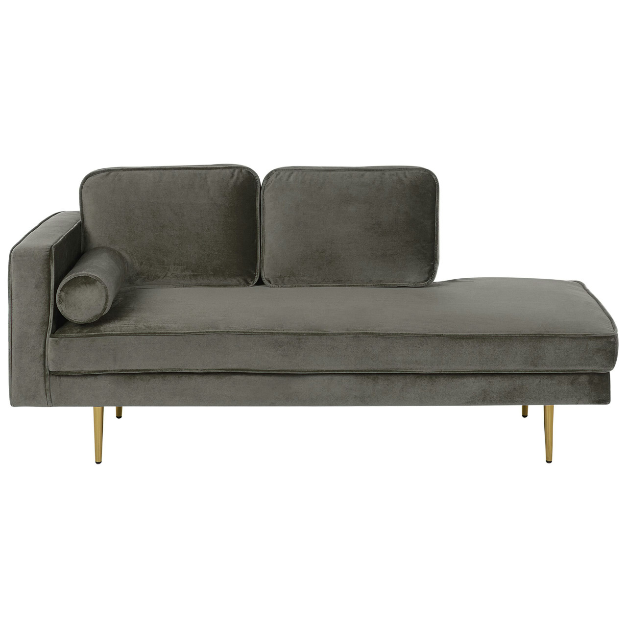 Chaise longue Miramas en terciopelo gris