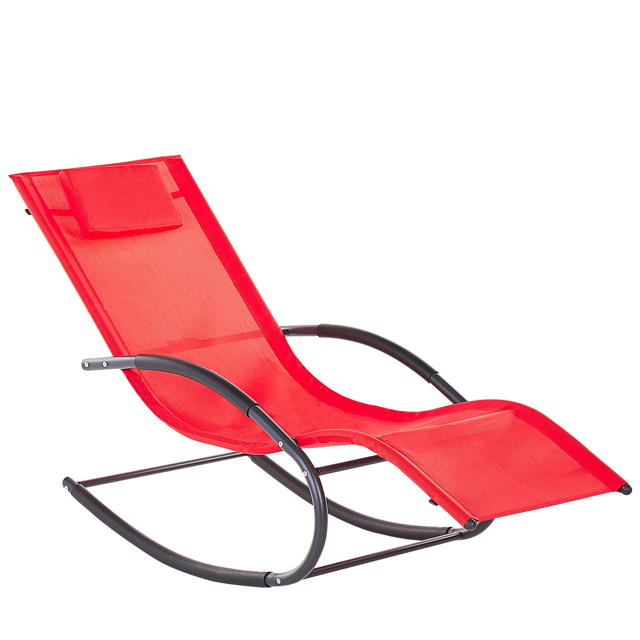 Cadeira De Jardim Beliani Carano Ii De Aço Vermelho 60x155x90