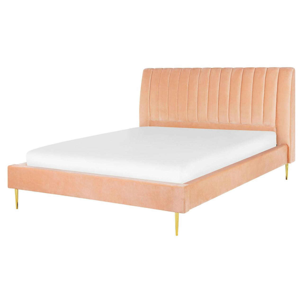Cama Marville de terciopelo rosa