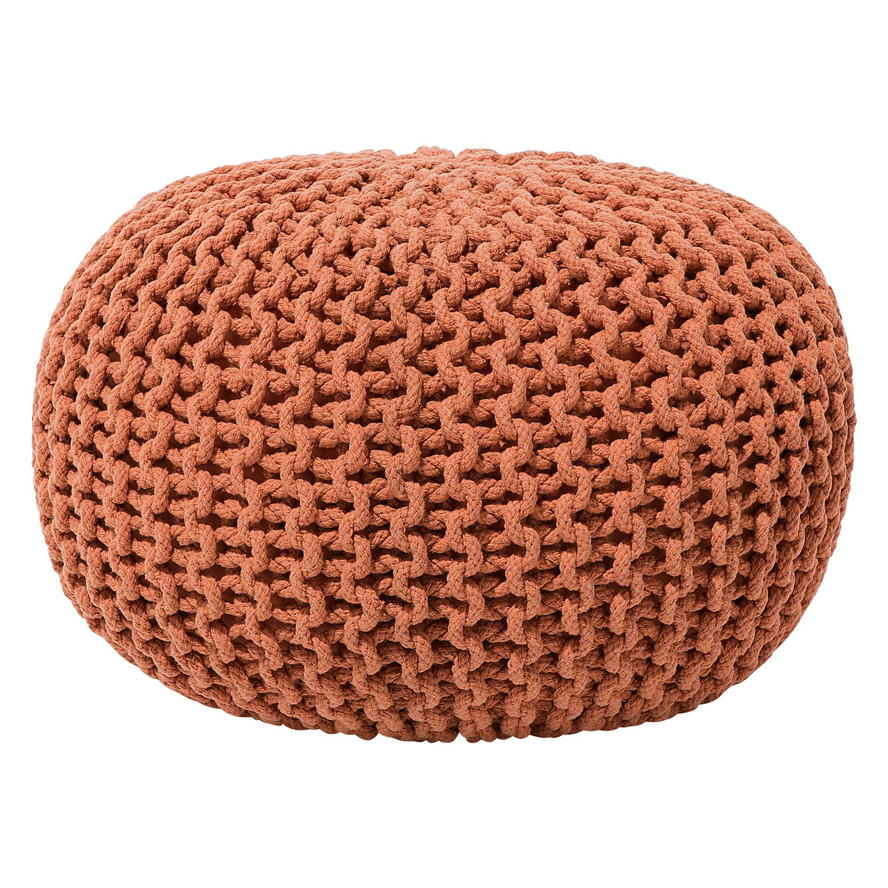 Conrad cotton round pouf brown