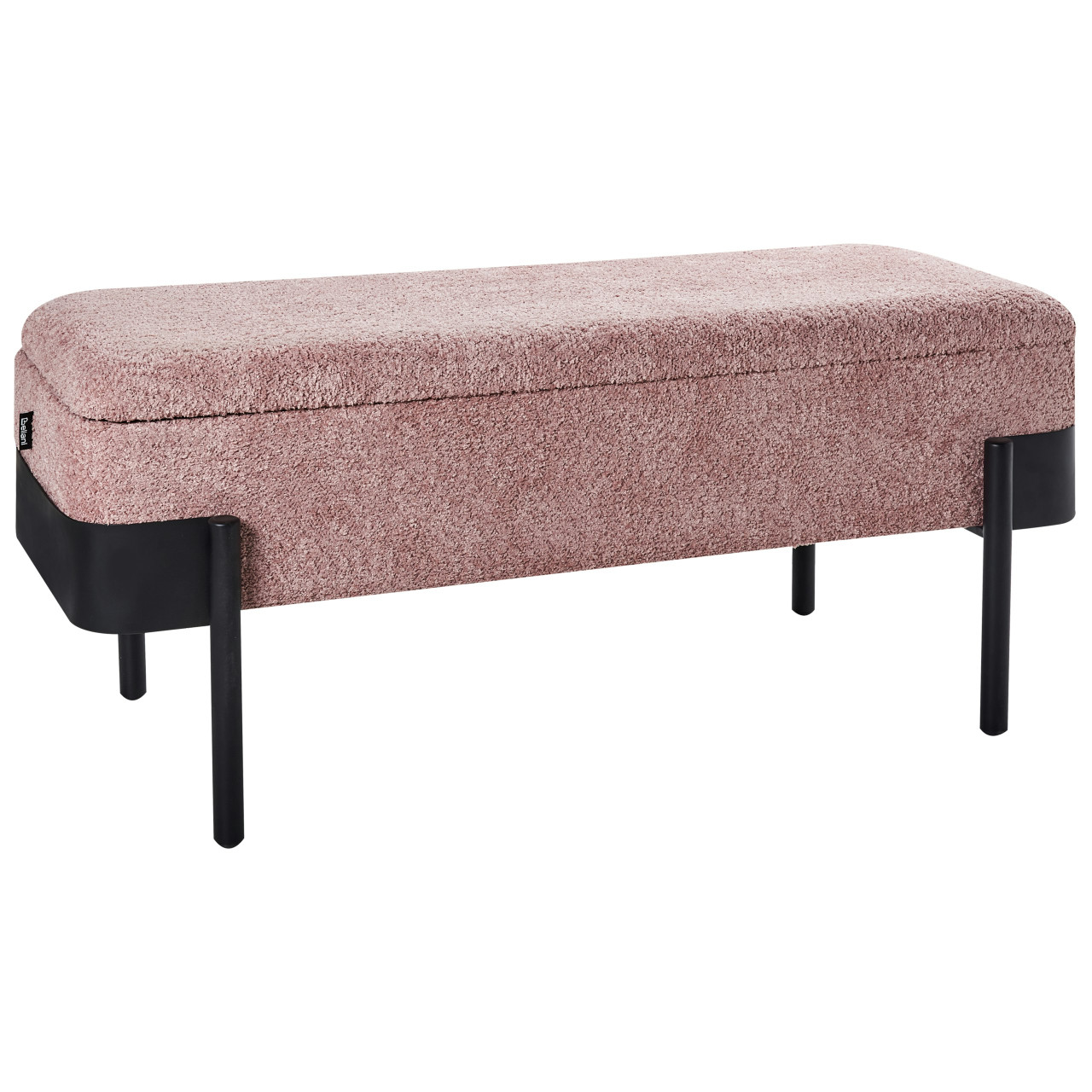Banco tapizado con almacenaje Warren chenille rosa