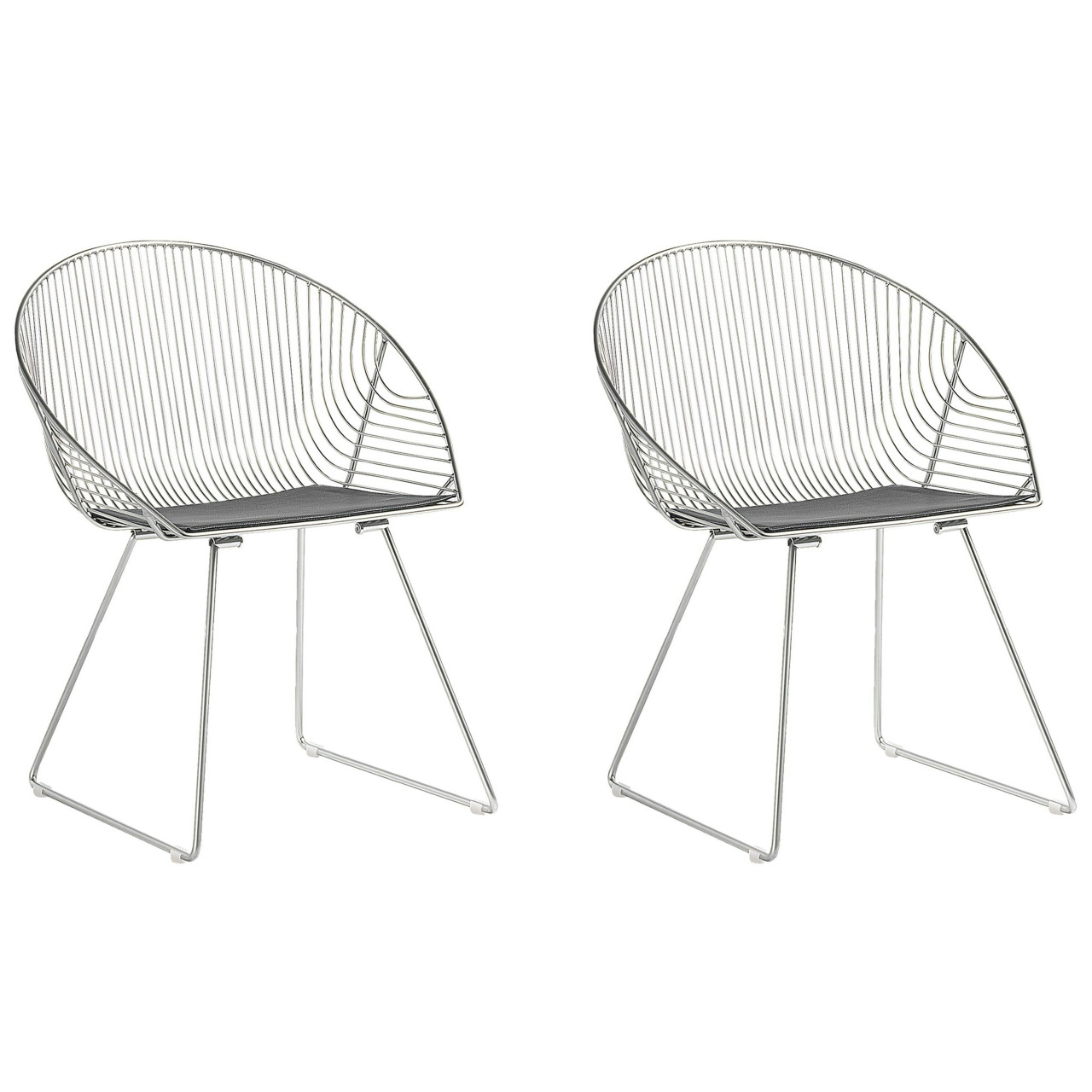 Silla de comedor Aurora acero con asiento de piel sintética