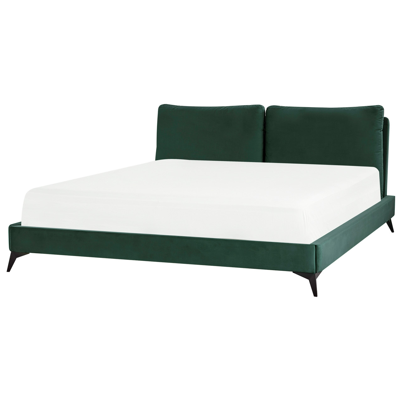 Cama doble Melle terciopelo verde