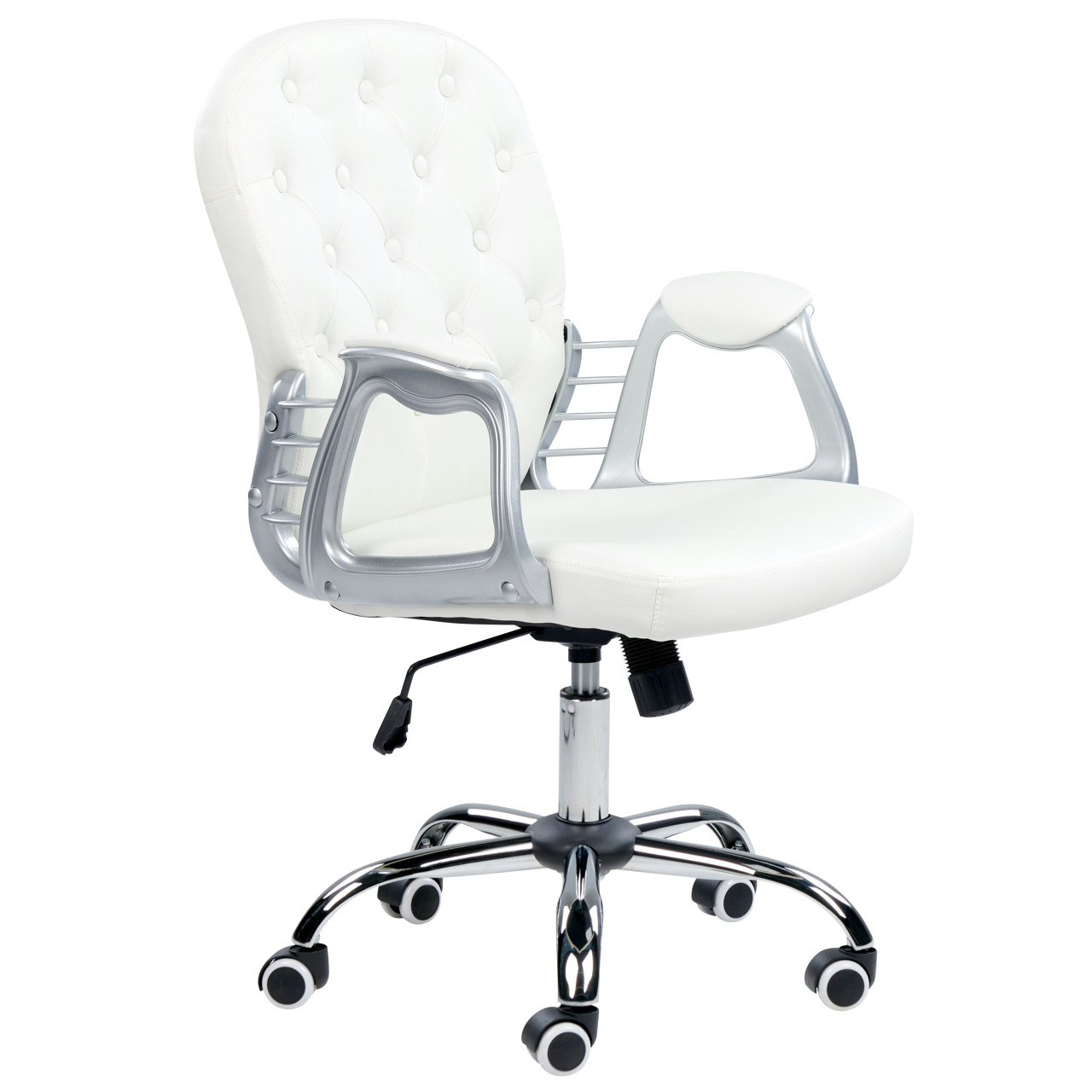 Silla de oficina Princess en piel sintética blanca