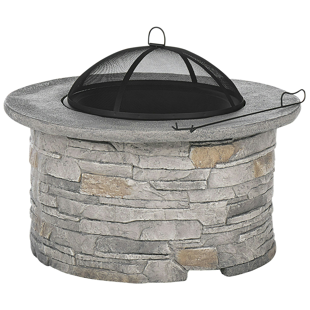 Tambora outdoor fireplace in MgO and steel grey