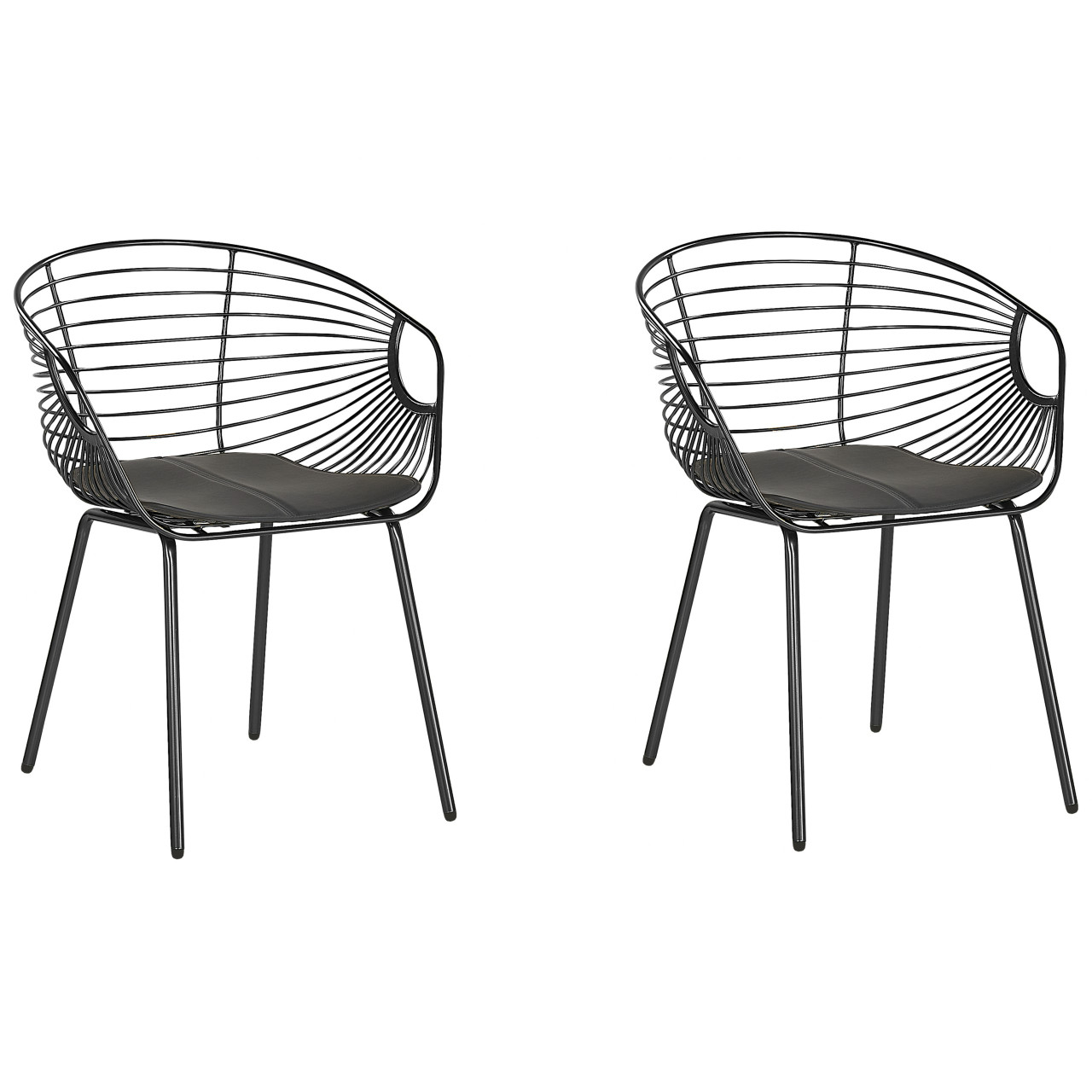 Silla Hoback acero con asiento piel sintética - pack de 2
