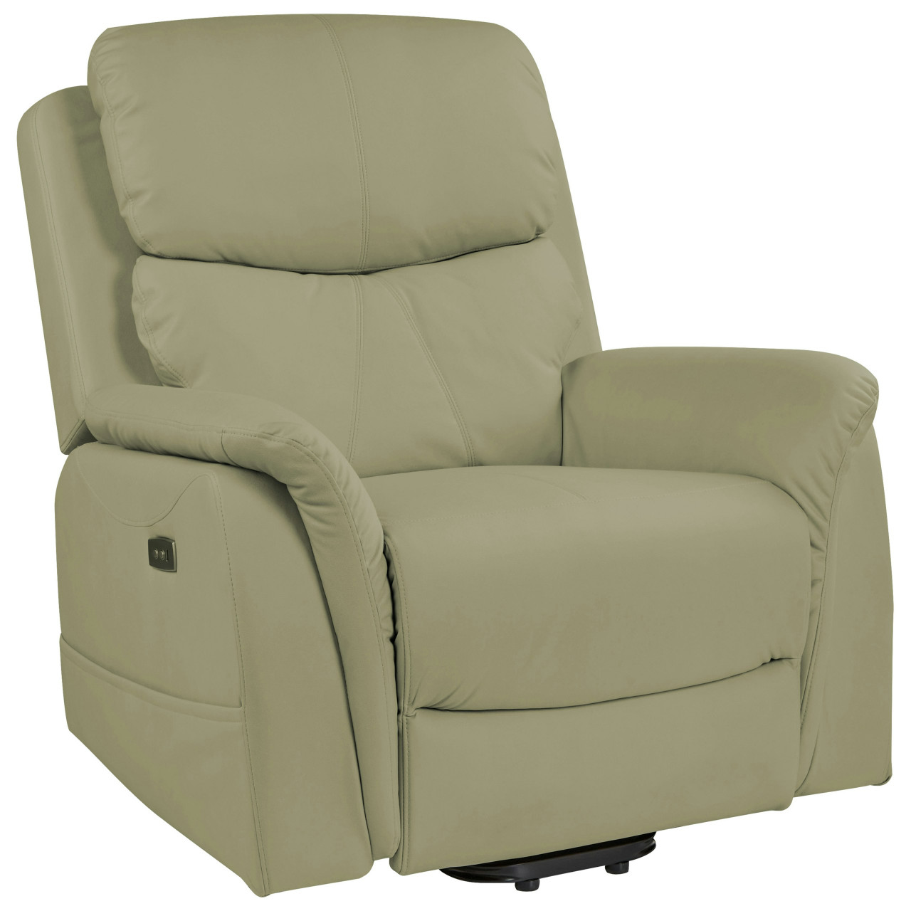 Sillón reclinable eléctrico Glorie en eco-piel vegana verde