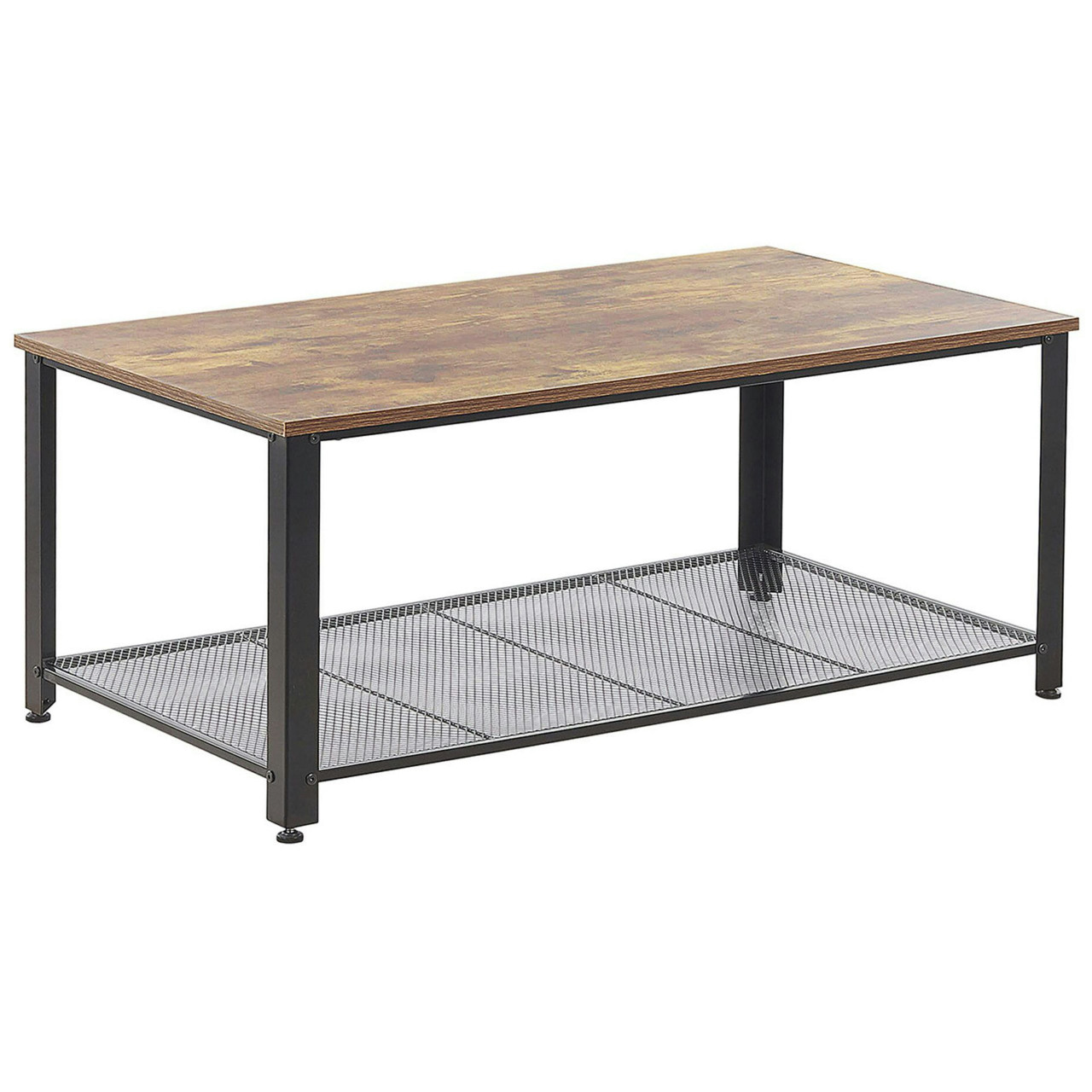 Mesa De Centro Beliani Aston De Aglomerado De Madeira Madeira Escura 60x106x46