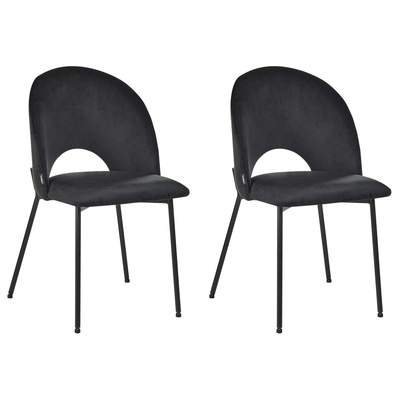 Silla de comedor Covelo de terciopelo con patas de metal conjunto de 2