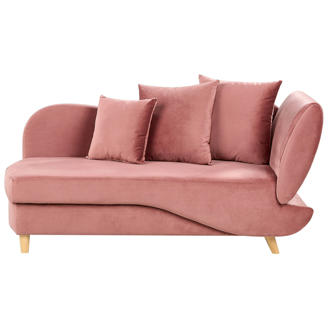 Chaise longue Meri de terciopelo con almacenamiento (derecha)