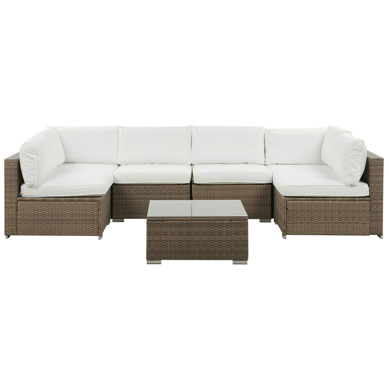 Belvedere lounge set in synthetic rattan brown