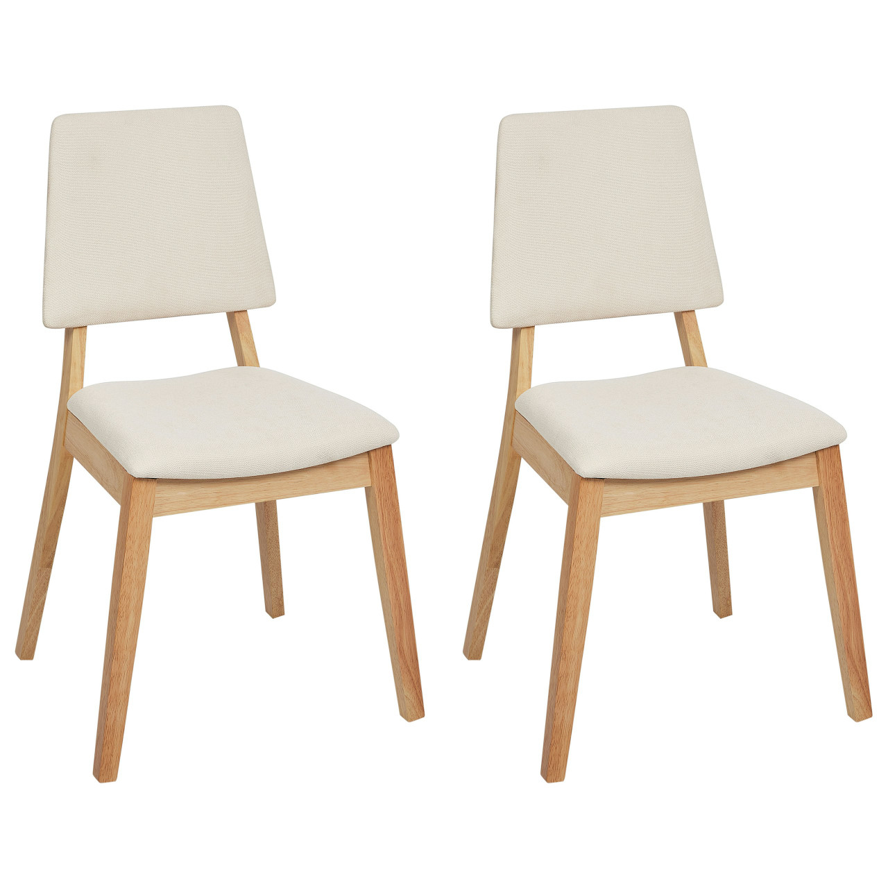 Silla de comedor Merrill en madera de seringueira con asiento y respaldo tapizados