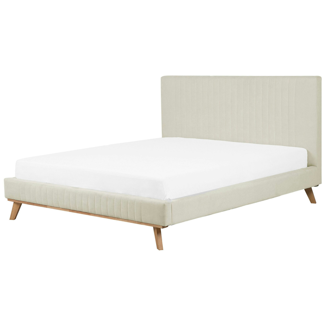 Cama doble Talence en chenilla crema