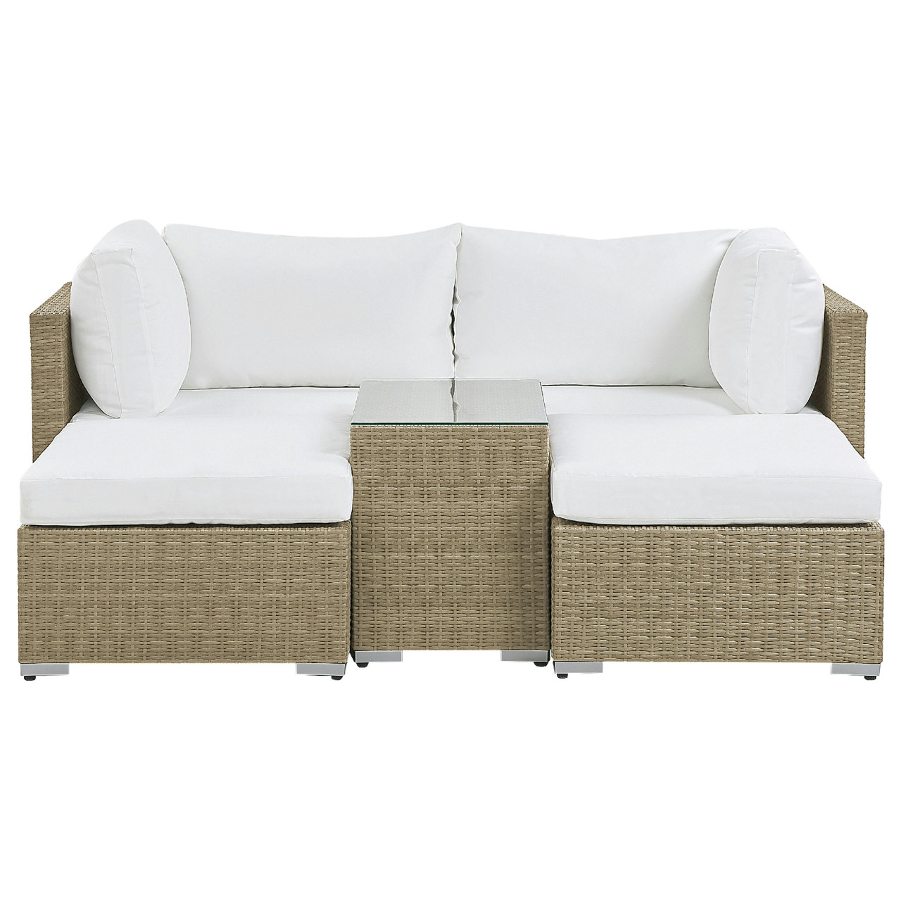 Conjunto Bistro Beliani Noto De Ratan Sintético Castanho 94x73x75