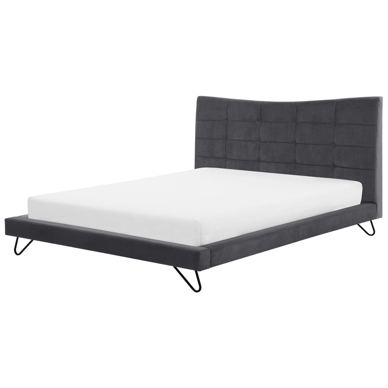Cama doble Lannion de terciopelo