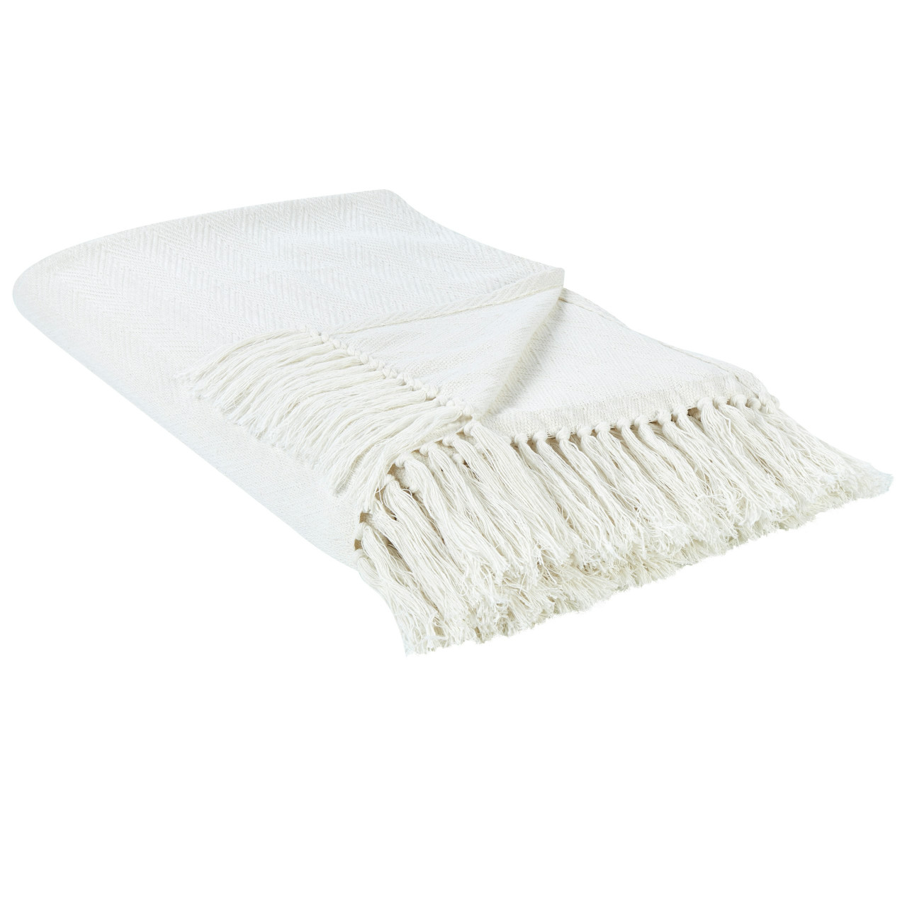 Manta Ampara algodón 200x220 chevron con flecos