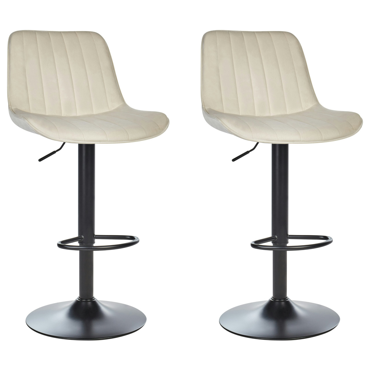 Dubrovnik swivel velvet bar stool, cream