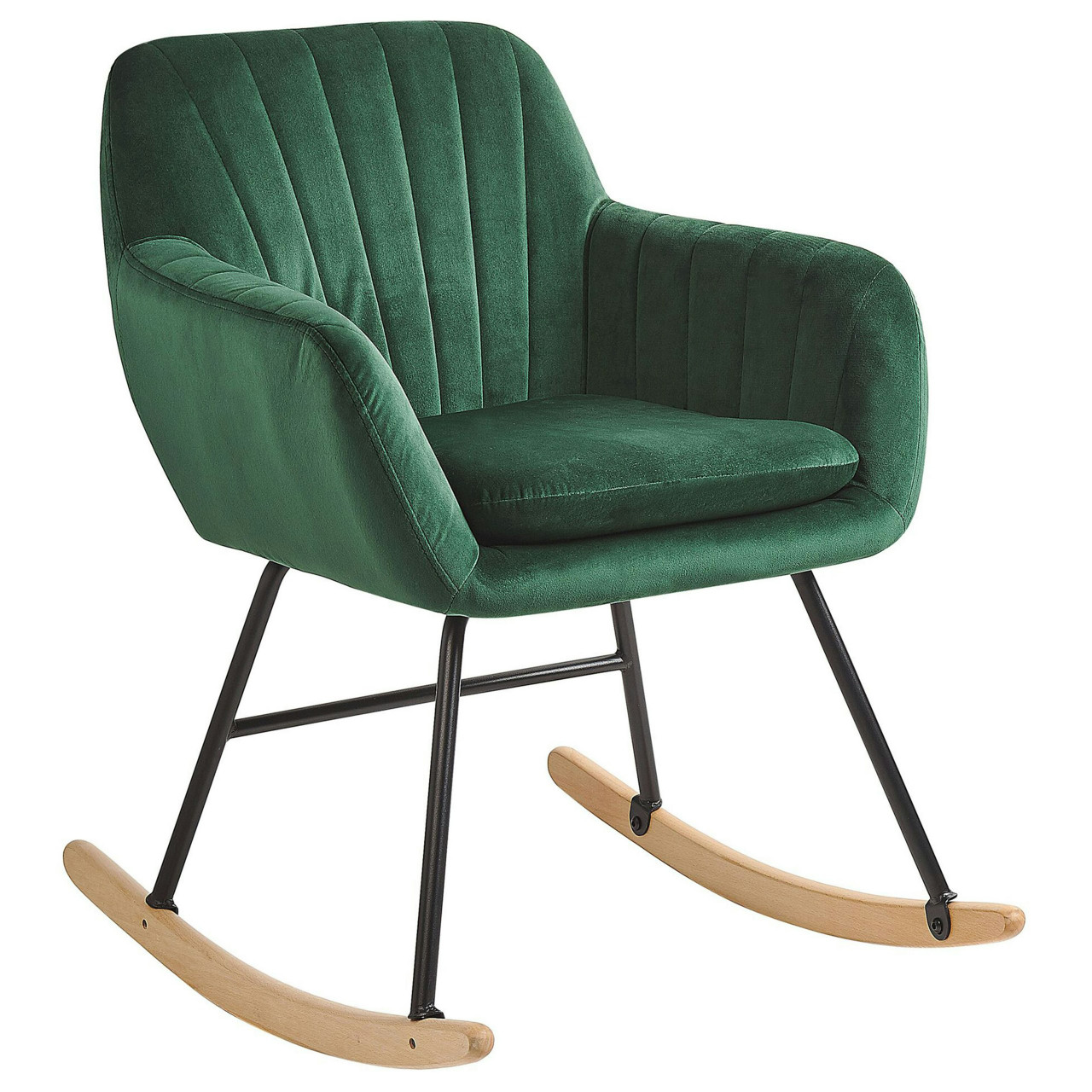 Silla mecedora Liarum terciopelo verde
