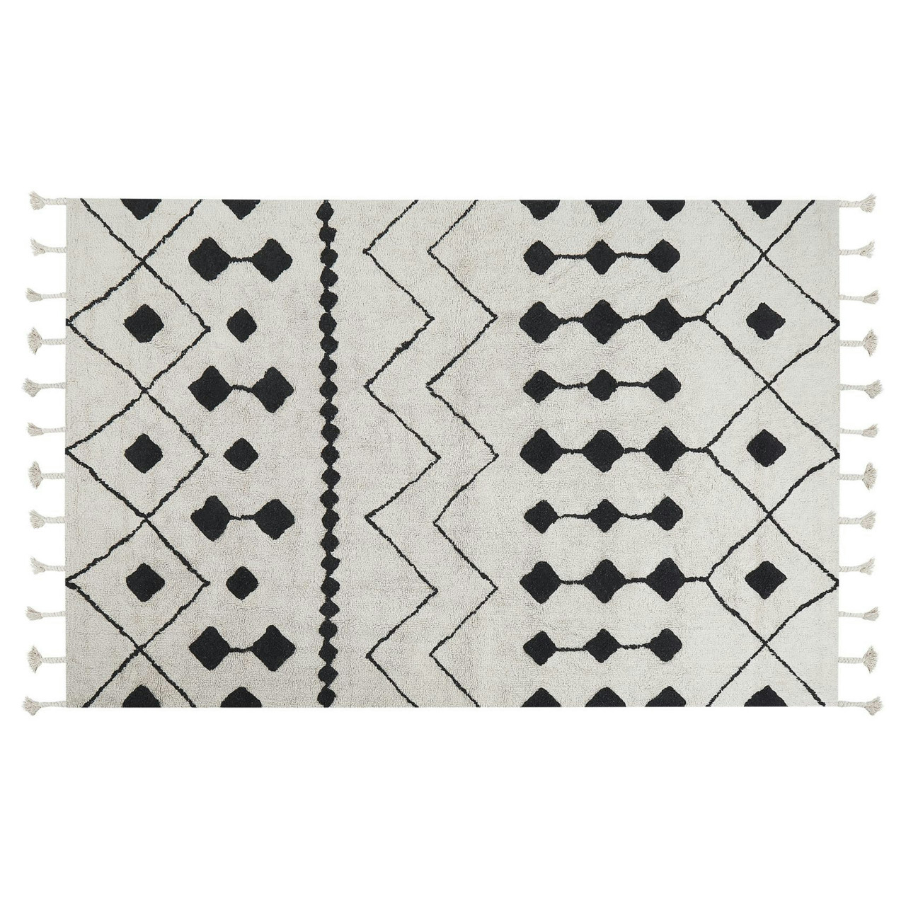 Khemisset Cotton Rug with Fringes 140x200